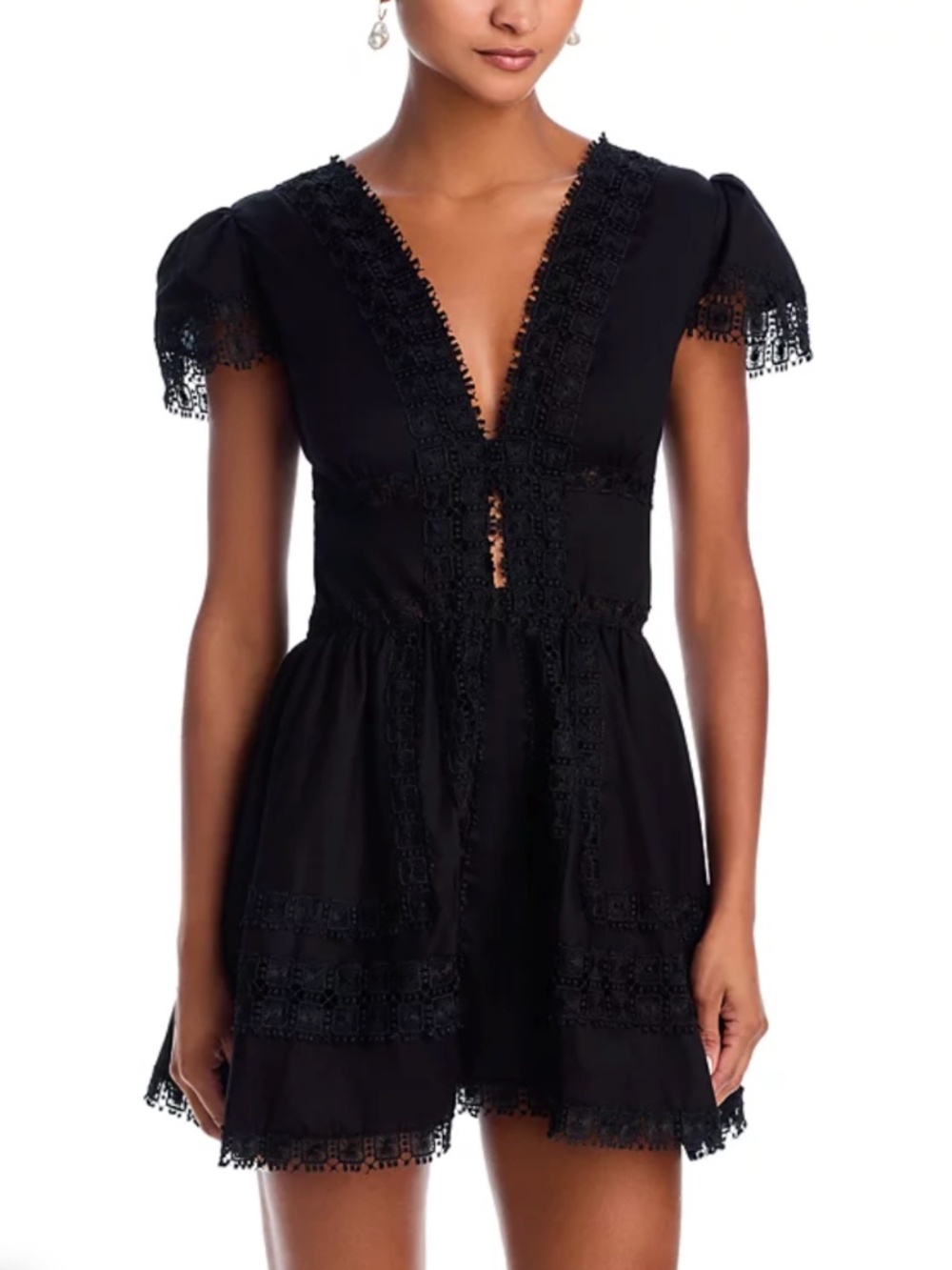 Peixoto Women's Piper Cotton Dress Swim Cover-Up Black Size M 10535